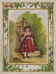 Kleines Mädchen im roten Kleid